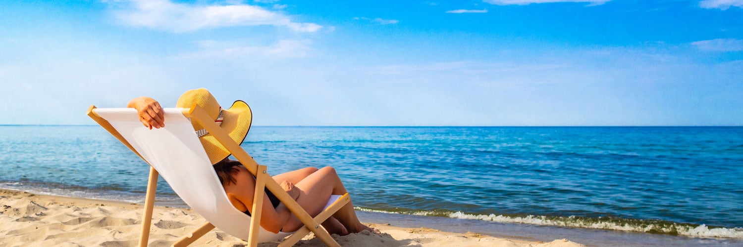 Woman relaxing on beach