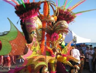 Colorful costumes during a festival