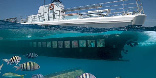 Semi submarine in the water