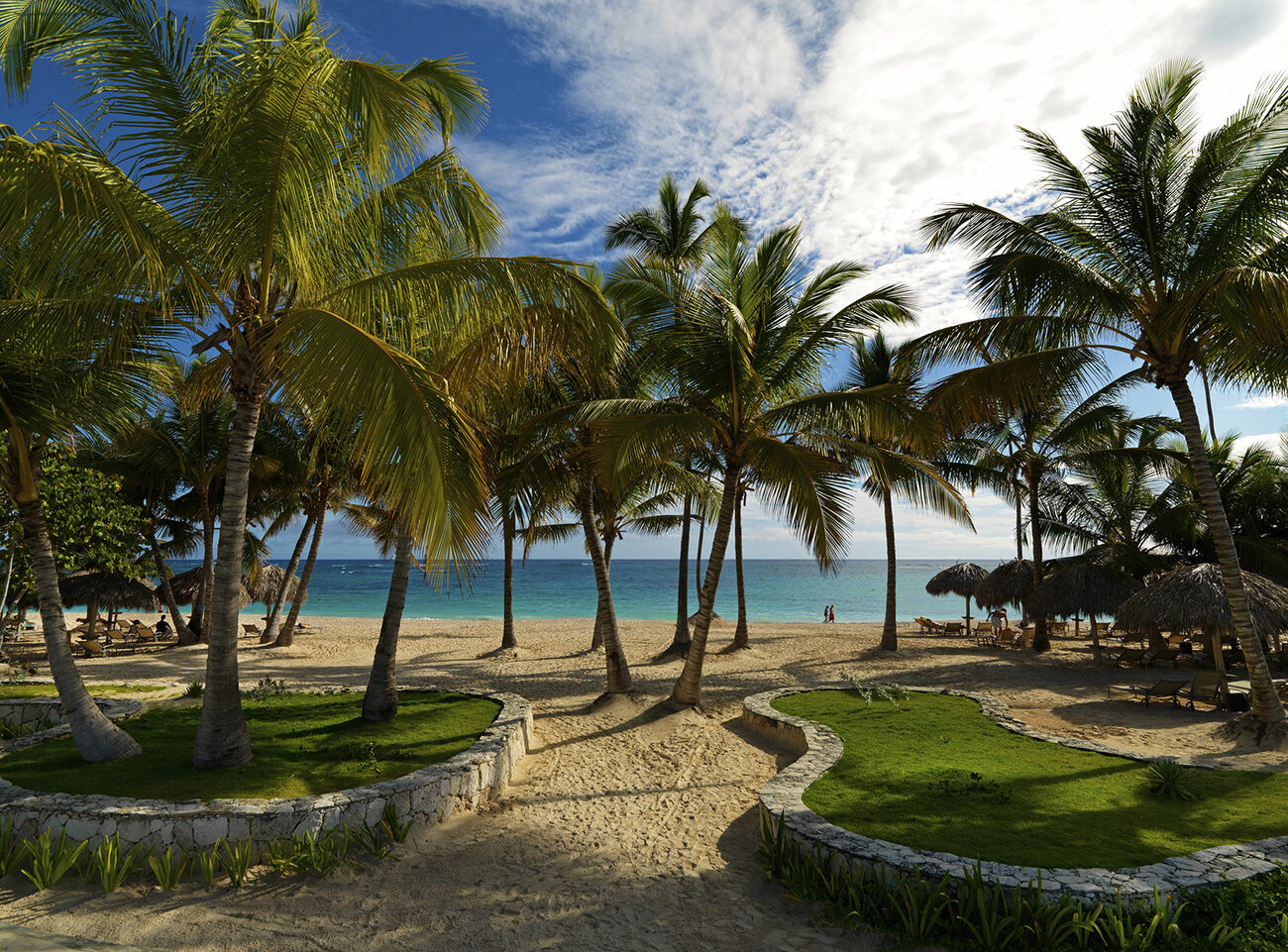 sand walkway beach palm trees punta cana 