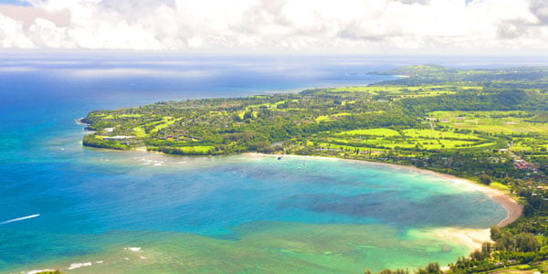 Aerial view of Hanalei Bay