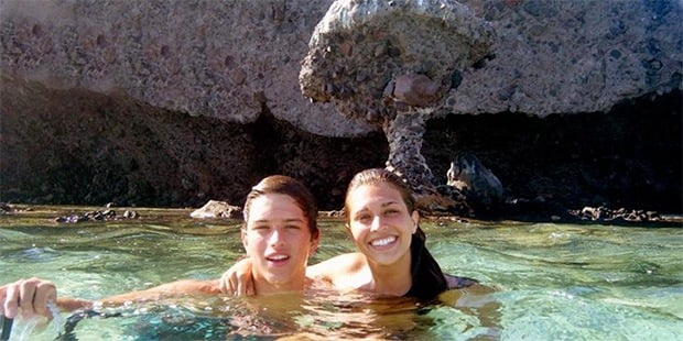 Couple smiling in water