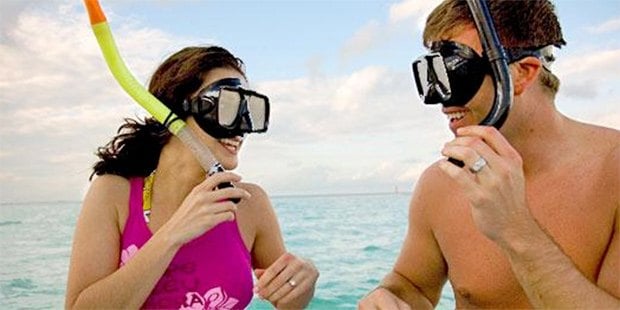 Couple snorkeling 