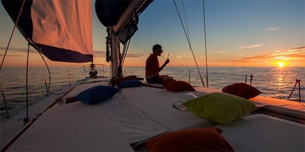 Sailboat at sunset