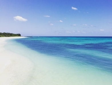 Blue beach white sand Cozumel