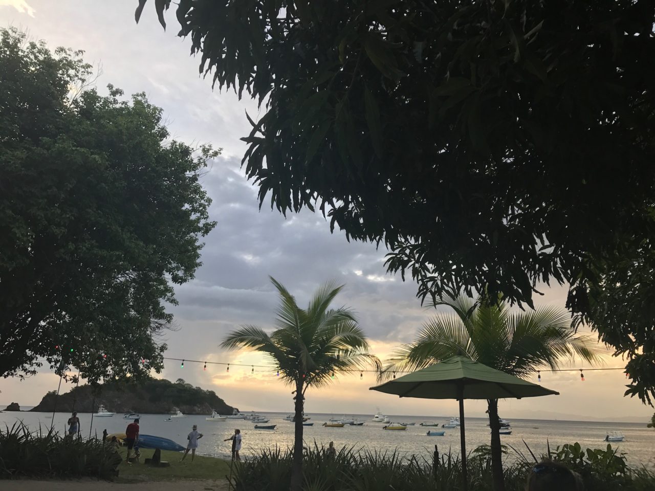 View from restaurant of the ocean.