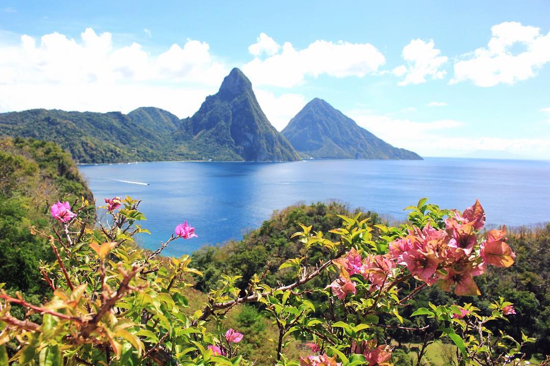 View of the Pitons, Jade Mountain Resort, St. Lucia