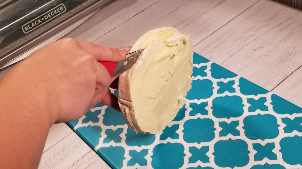 Cutting the brie, Pina Colada Brie