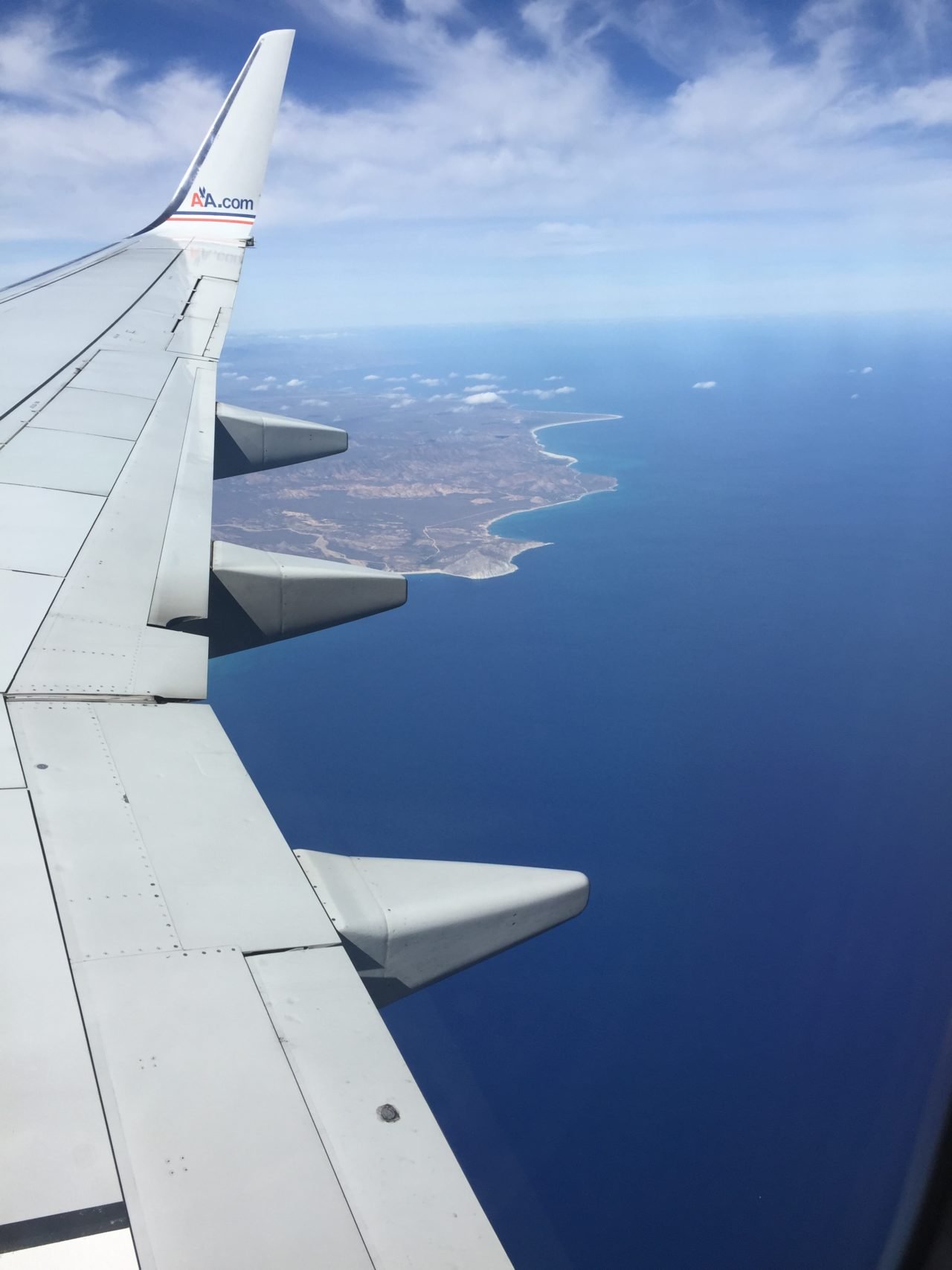 View of Cabo from plane, Mexico,