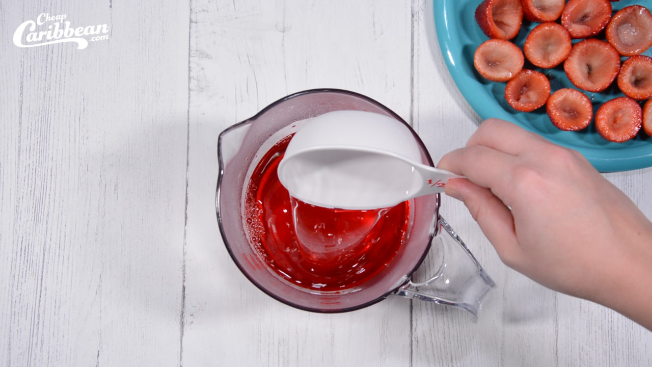 Adding water, tequila and margarita mix, Strawberry Margarita Jello Shots