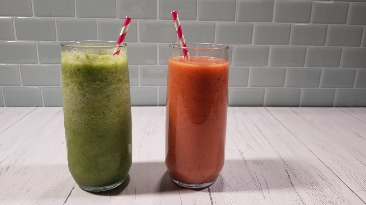 Caribbean Green Smoothie and Papaya and Beet Root Smoothie 