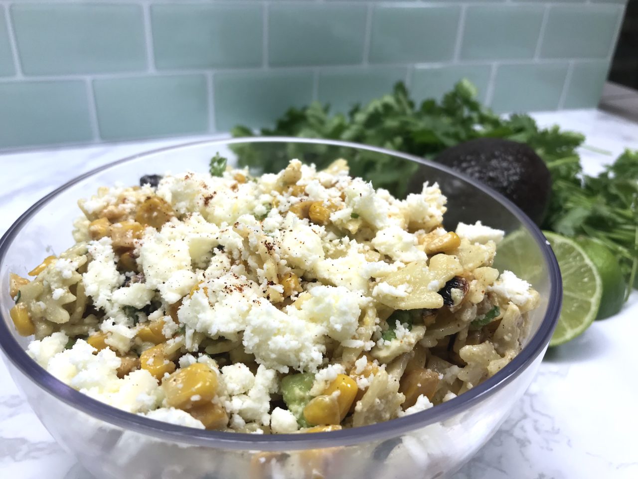 Mexican street corn pasta salad