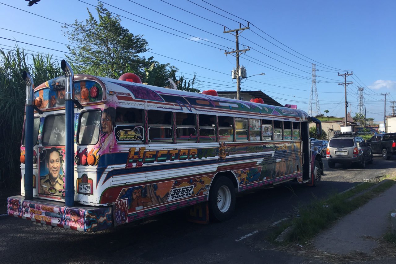 Colorful bus, public transportation in Panama