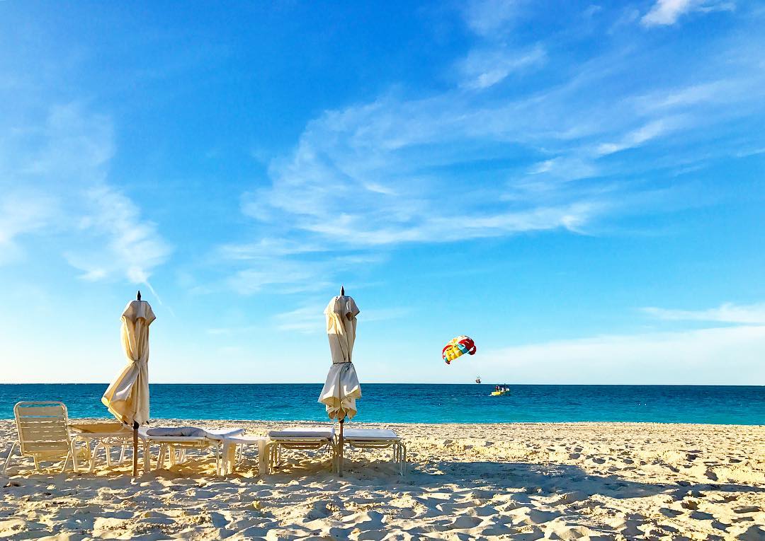 Parasailing off the coast of Grace Bay Beach