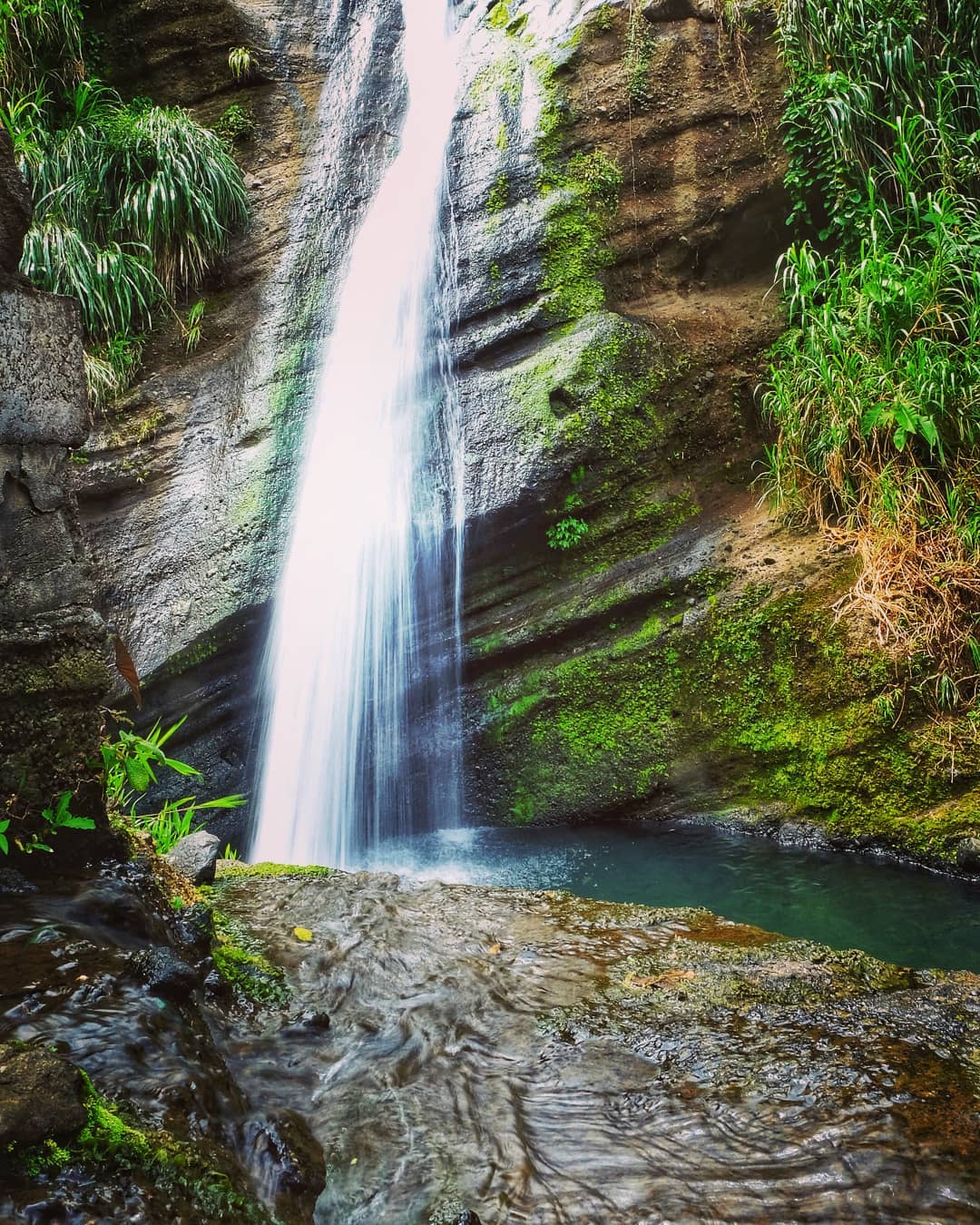 Bottom view of waterfall