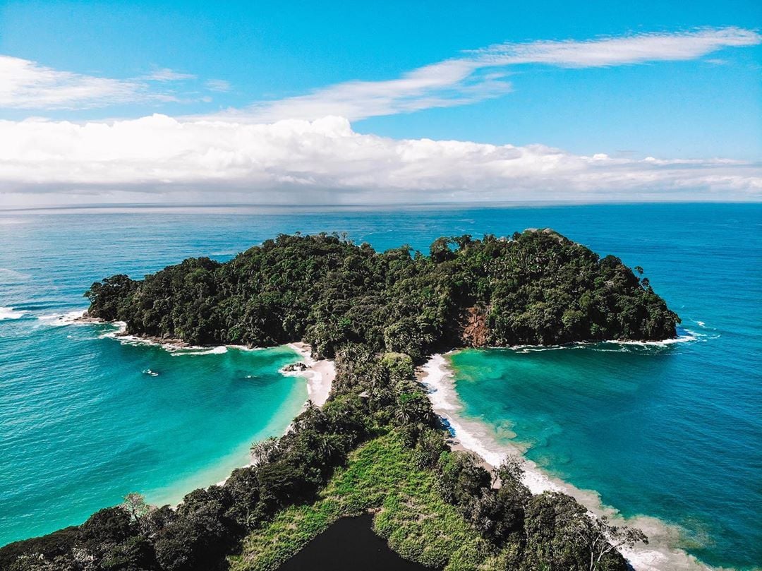 Overhead view of coast of Manuel Antonio National Park