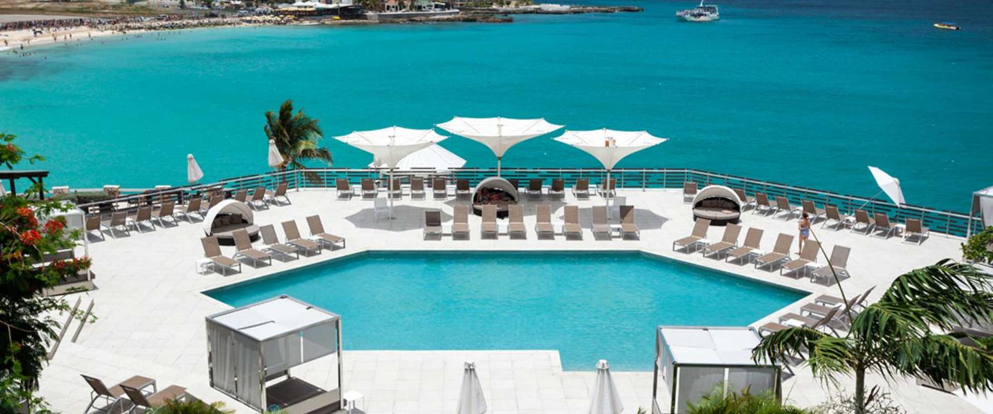 Pool with ocean view.