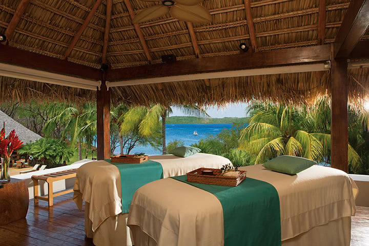 Massage tables with ocean view.