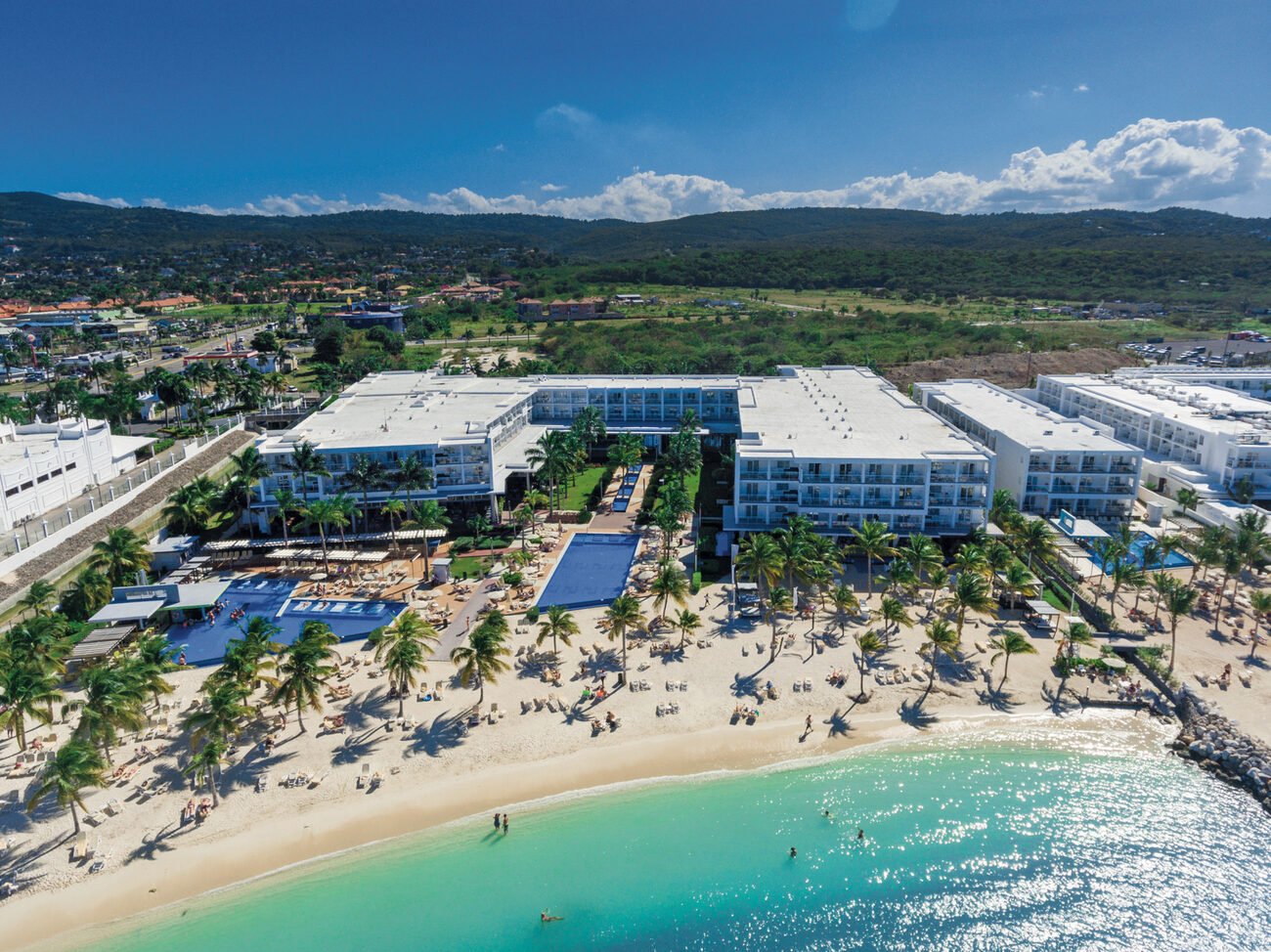 Resort view with beach.